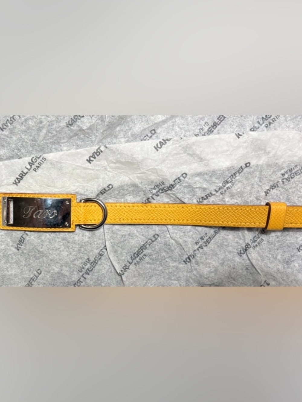 Hermès Yellow Epsom Leather Collar/ Bracelet PM | Palladium COA Authenticated - Picture 6 of 10
